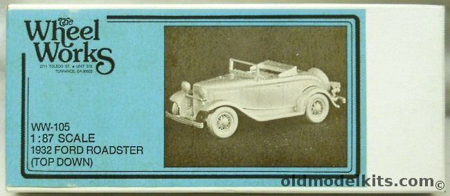 Wheel Works 1/87 1932 Ford Roadster Top Down HO Scale, WW-105 plastic model kit